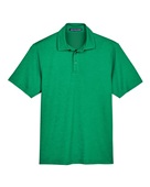 Devon & Jones CrownLux Performance Men's Address Melange Polo DG22 KELLY GREEN HTHR Pocket